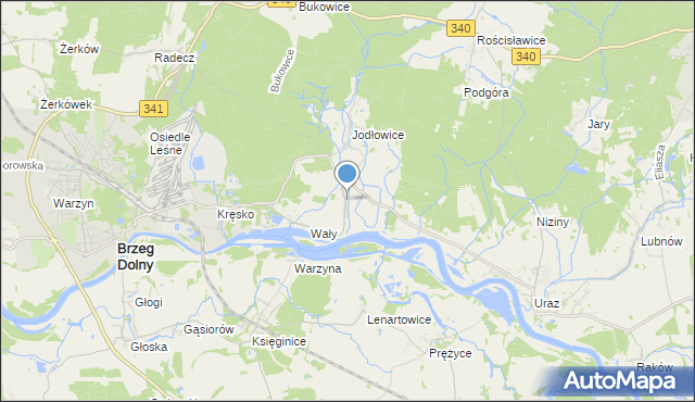 mapa Stary Dwór, Stary Dwór gmina Brzeg Dolny na mapie Targeo